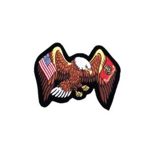 Hot Leathers Unisex U.S. Flag, USMC Flag, Eagle 5.75"x4.25" Embroidered Patch